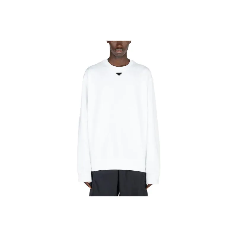 PRADA Logo plaque Cotton Sweatshirt-0