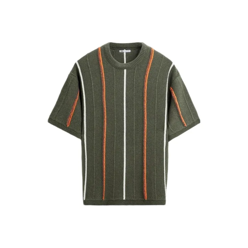 ZARA T Shirts Men Khaki-0