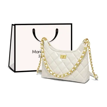 Marino Orlandi Synthetic Leather Shoulder Bag Small Size Women's Ivory/Black