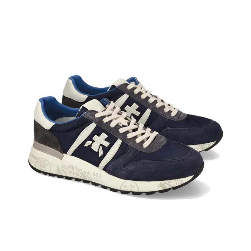 PREMIATA Lander Low Top Casual Shoes Men's Blue-2