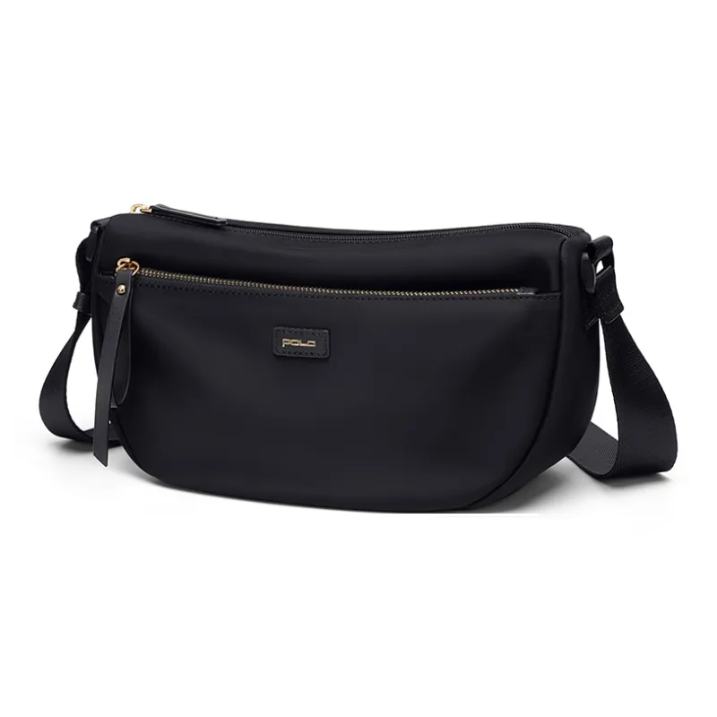POLO Fabric Crossbody Bags Shoulder Bags Women's Milk Tea Apricot/Classic Black-6