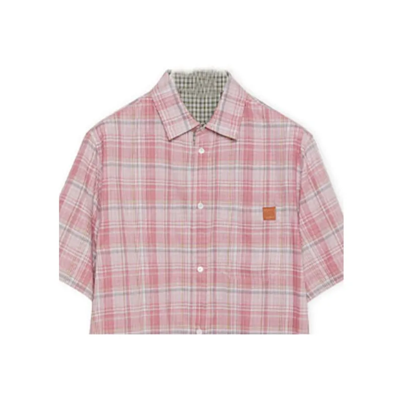 LOEWE 2010s Anagram patch Checked Shirt-4