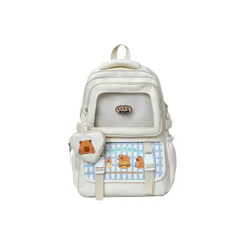 Deli Bear Polyester Backpack Unisex Pink/White/Yellow/Khaki/Black