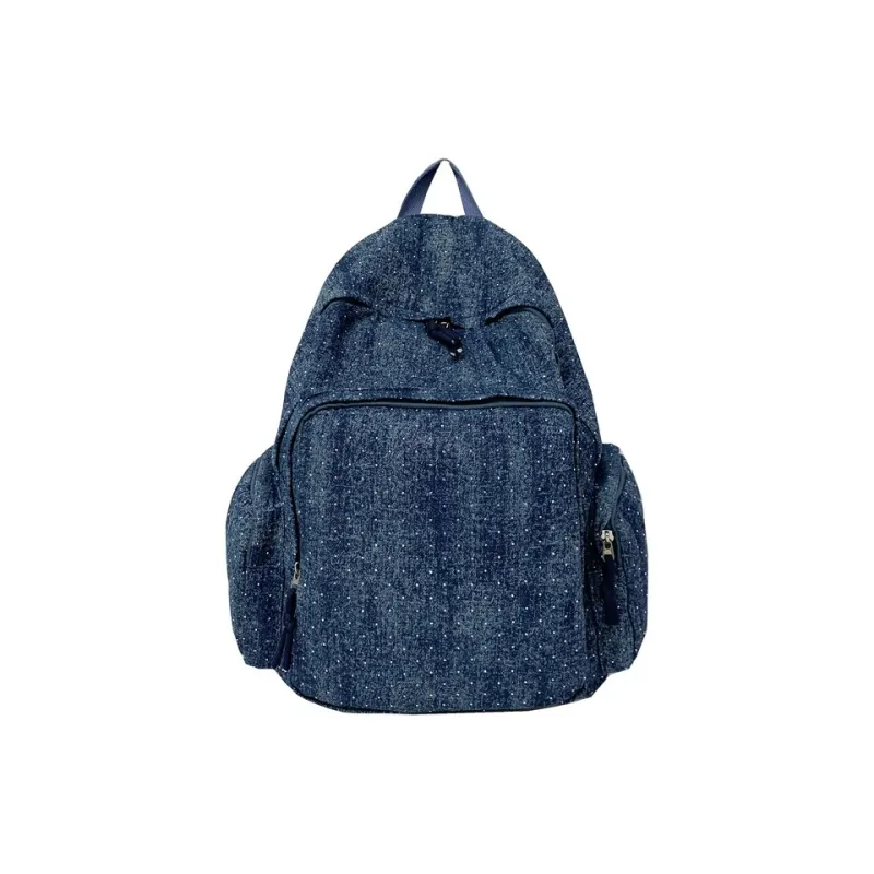 LUVISTRUE Denim Backpacks Regular Women's Blue/Dark Blue/Black-7