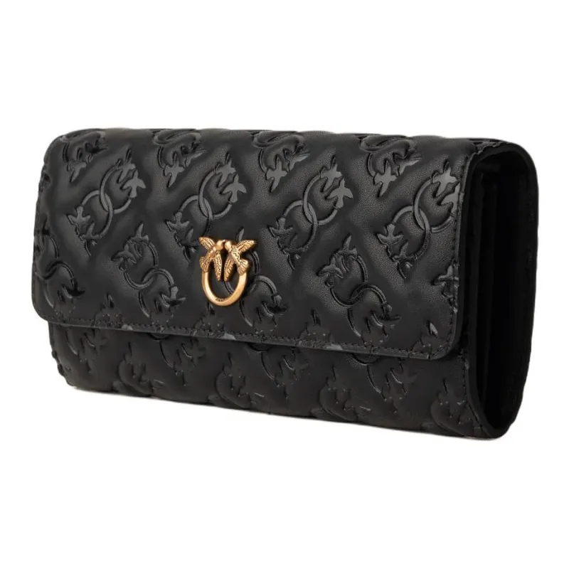 PINKO Leather Shoulder Bag, Crossbody Bag, Wallet Women's Black-1