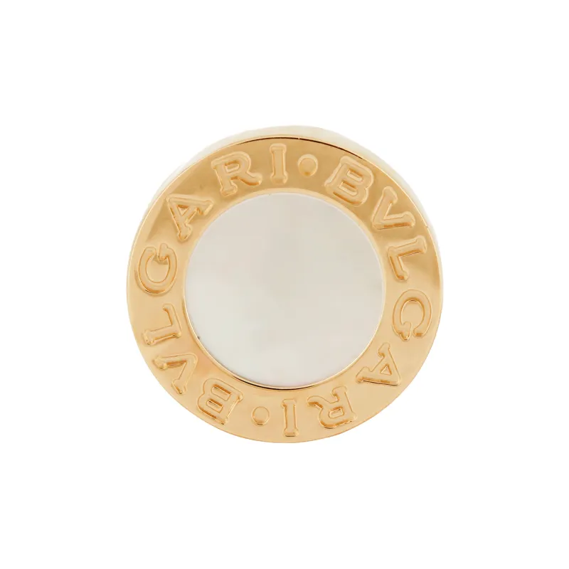 BVLGARI 18K Rose Gold, Mother Of Pearl Stud Earrings Unisex-1