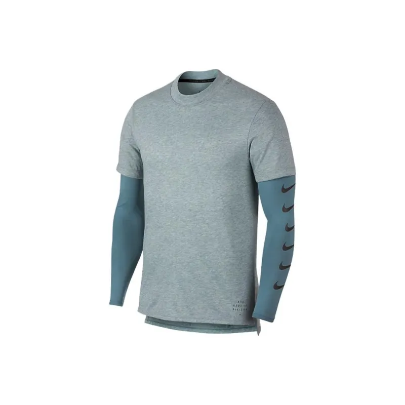 Nike T Shirts Men Blue Gray-0