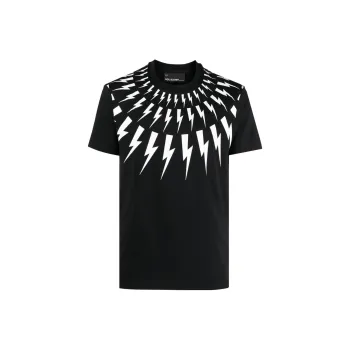 Neil Barrett Thunderbolt print Cotton T shirt