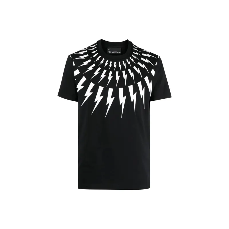 Neil Barrett Thunderbolt print Cotton T shirt-0