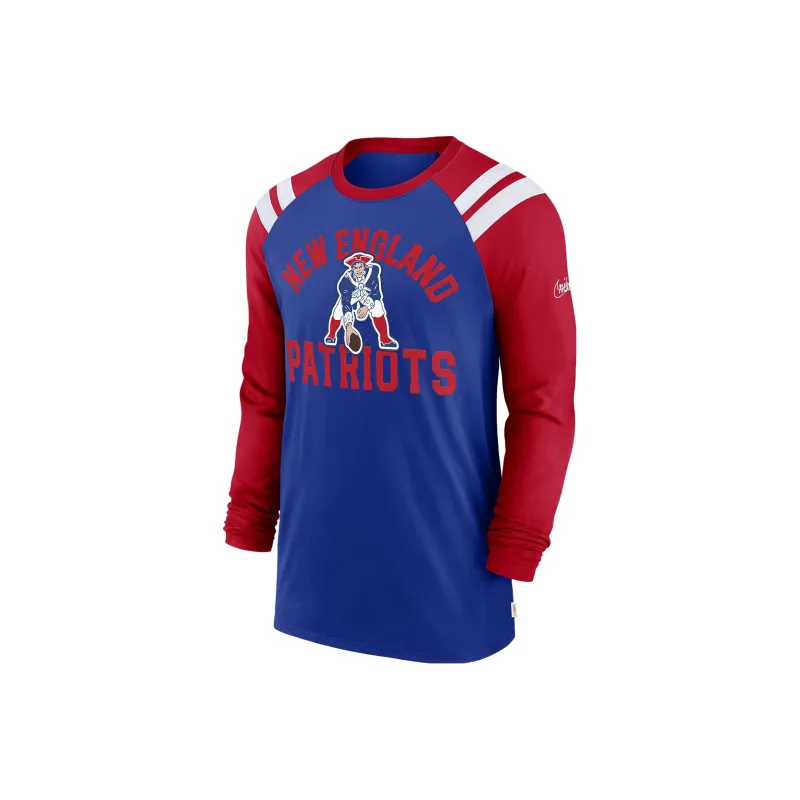 Nike x NFL Collaboration New England Patriots Classic Arc Fashion T Shirt Men's Blue Red-0