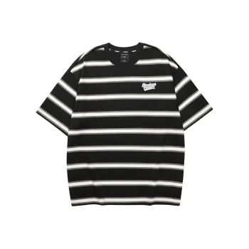 Skechers Colorful T Shirt Unisex Black Background With Grey White Stripes