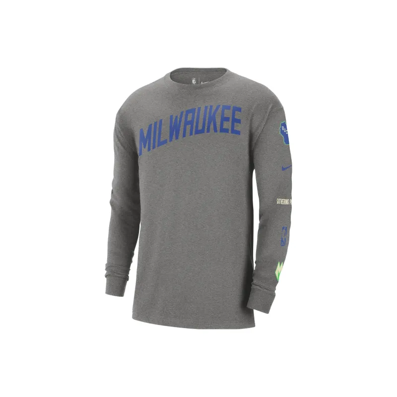 Nike Milwaukee Bucks 2023/24 City Edition Men's Nike Nba Max90 Long Sleeve T Shirt-0