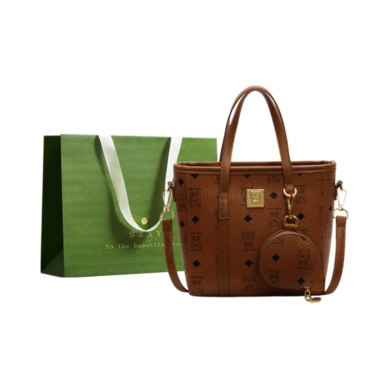 Three Ducklings PU Handbag Women's Ecru/Pink/Brown-8