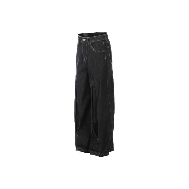 HEIYIXIANSHENG Jeans Unisex Black-1