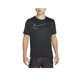 Nike Dri FIT UV Run Division Miler T Shirt Men's Black