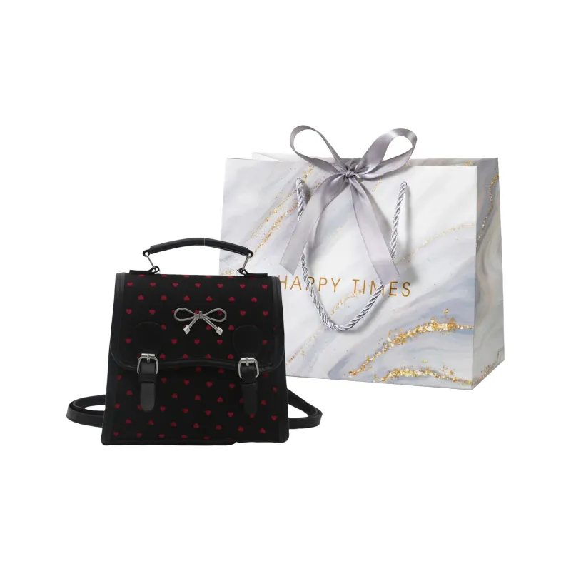 Miss Angel PU Crossbody Bag, Backpack Women's Pink/White/Brown-9