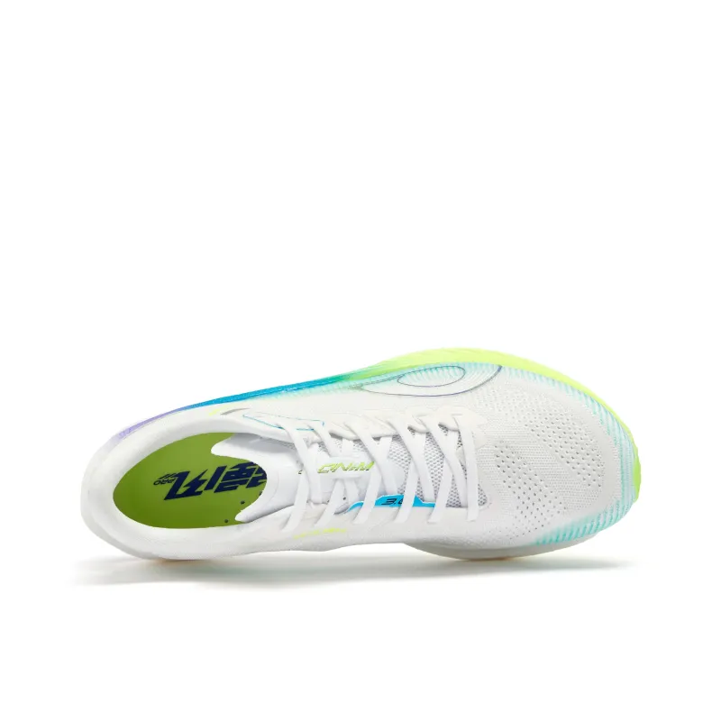 QIAODAN Strong Wind 3.0 PRO Cushioned Slip Resistant Abrasion Resistant Low Top Sprint Running Shoes Men's White Green-2