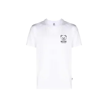 MOSCHINO Logo Teddy Bear Detailed Crewneck T Shirt