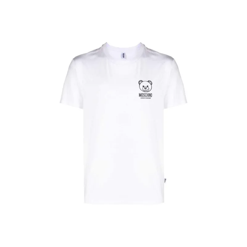 MOSCHINO Logo Teddy Bear Detailed Crewneck T Shirt-0