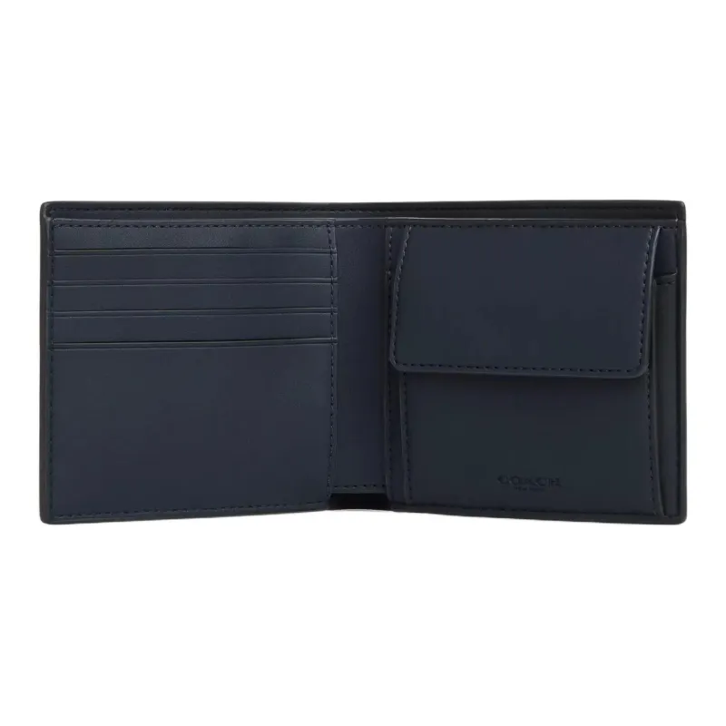 COACH Coated Canvas Wallet Mini Men's Blue-1