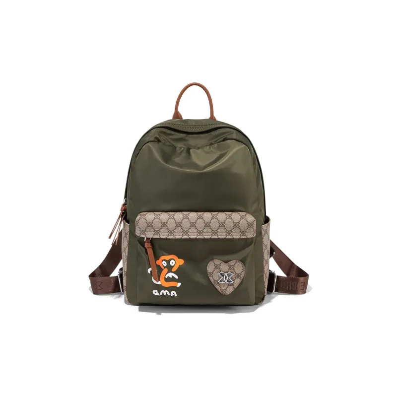 CLEVER& KETCH Oxford PVC Polyvinyl Chloride Backpack Women's Green/Black-0