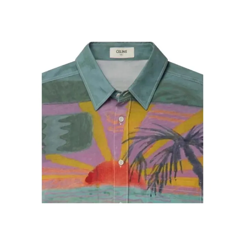 CELINE Shirts Men Green-5