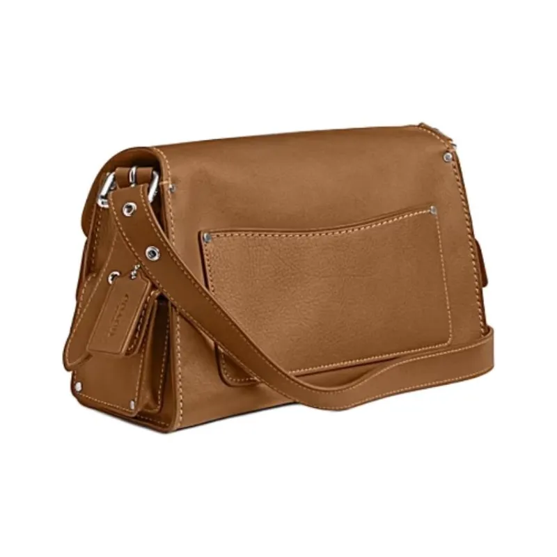 COACH TabbyCargo Natural Grain Leather Shoulder Bag Medium Size Women's Brown-1