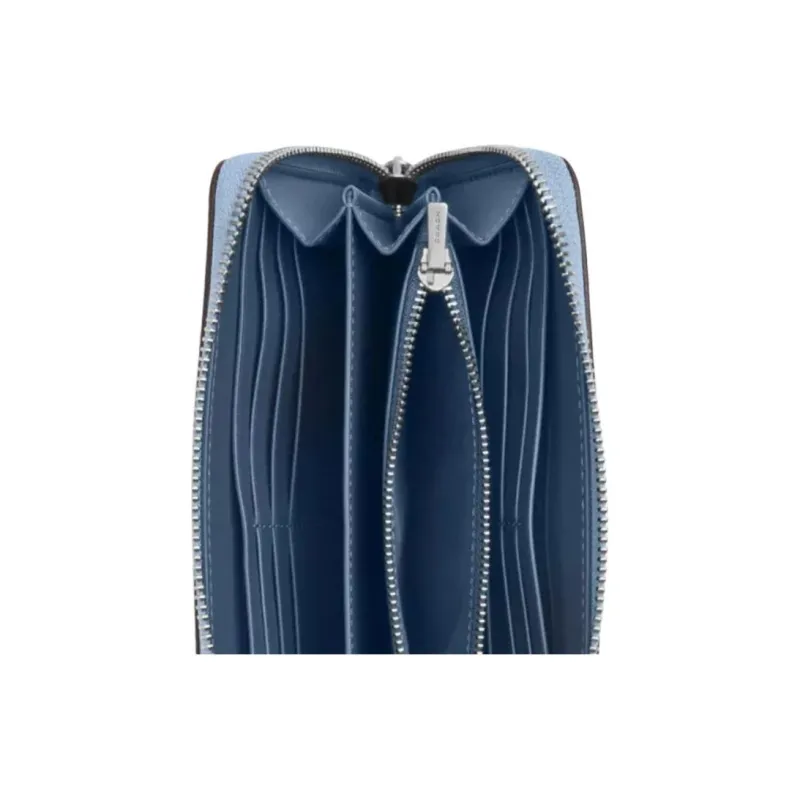 COACH Pebbled Leather Wallet Small Size Women's Blue-3