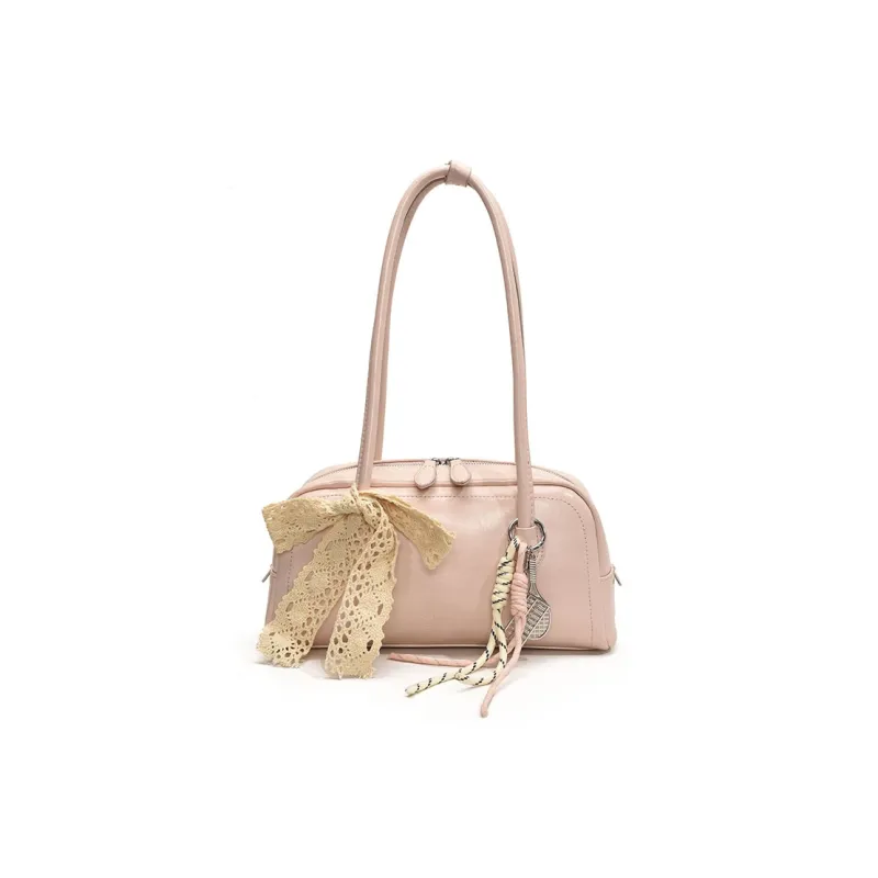 Yalu PU Shoulder Bag Regular Women's Pink/White/Silver/Black/Blue-0