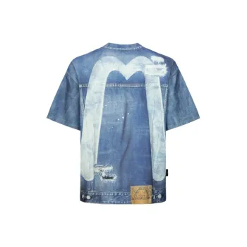 EVISU T Shirts Men Denim Blue