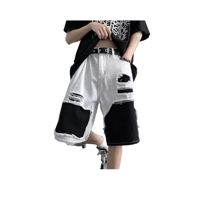 PAINT STAIN Denim Shorts Unisex-5
