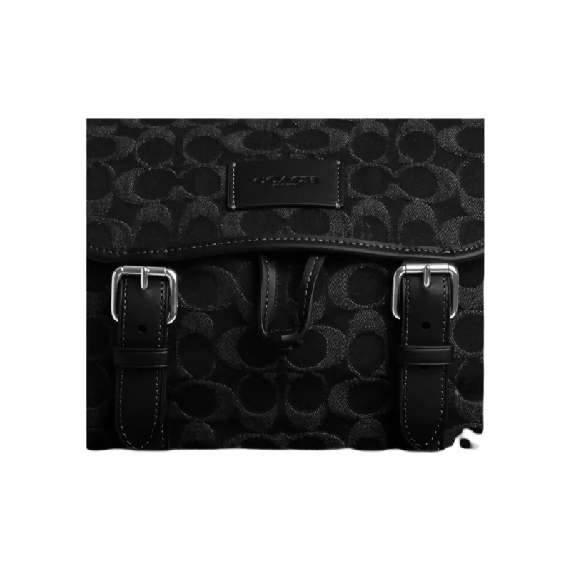COACH Sprint Iconic Denim Backpack Tubas Men's Black-4