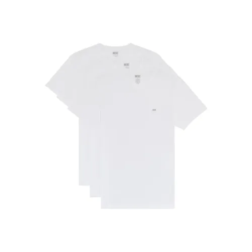 DIESEL Three Piece Round Neck T Shirt Set T Shirt Men's 3 Pack White