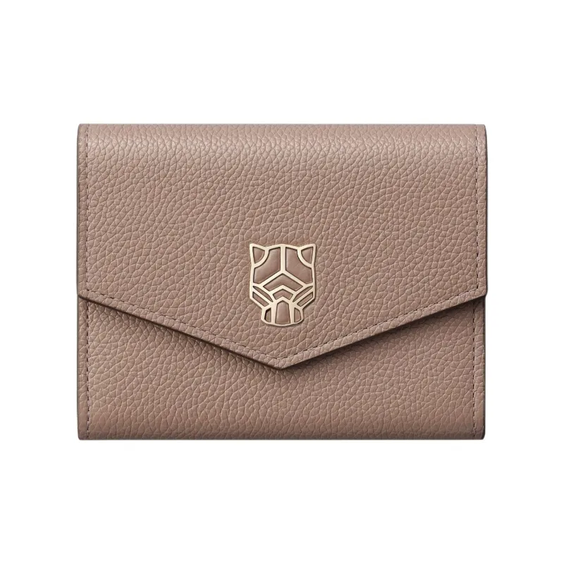 CARTIER PANTHÈRE Calfskin Wallet Mini Unisex Clay-0