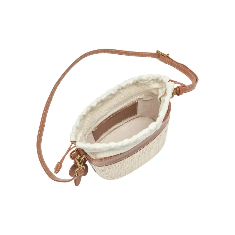 Staccato Fabric Crossbody Bag, Shoulder Bag Trumpets Women's Barley Rice-3