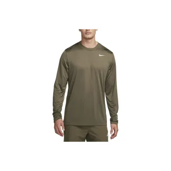 Nike Dri Fit Legend Long Sleeve Fitness Top T Shirt Men's Olive