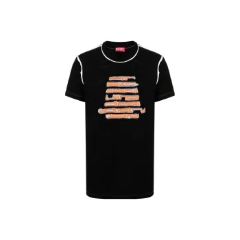 DIESEL T-Diegor-Raw-N2 Logo Embroidered T-Shirt