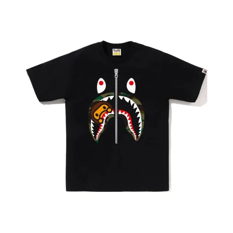 A BATHING APE Splinter Camo Milo Shark Tee-2