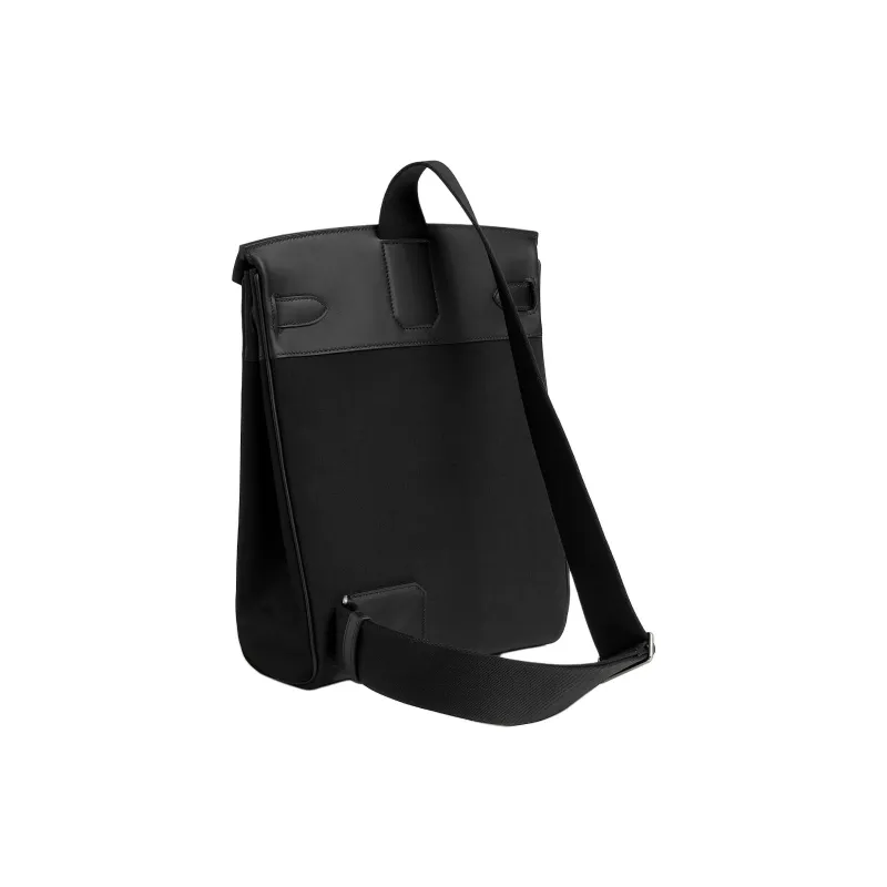 HERMES Hac A Dos Woolycot Canvas With Swift Calfskin Sling Bag Regular Men's Black-2