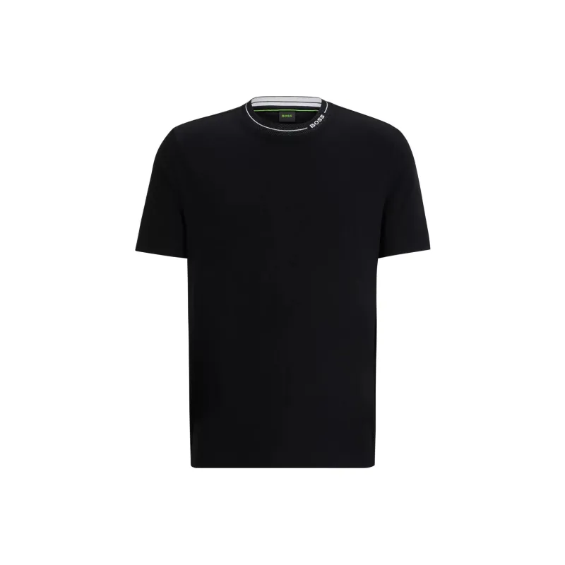 HUGO BOSS Logo collar Cotton jersey T shirt-0