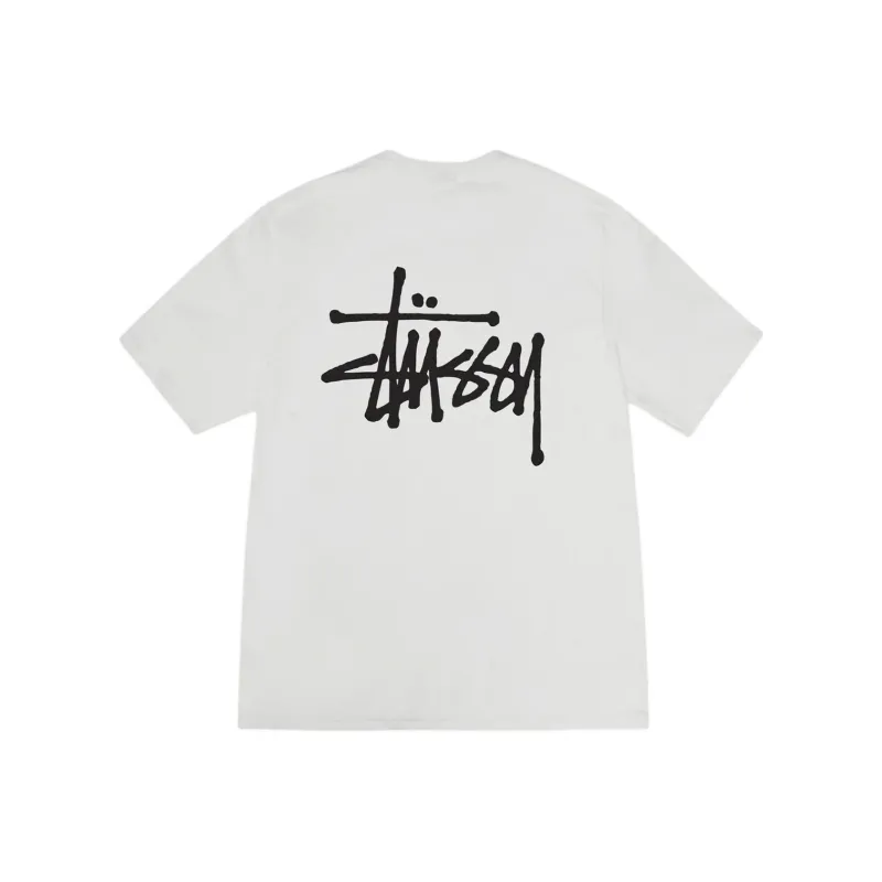 Stussy Ribbed Letter Print Cotton Pullover T-Shirt-11