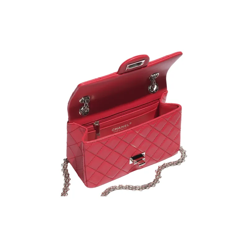 CHANEL Calfskin Crossbody Bag Shoulder Bag Mini Women's Deep Red-3