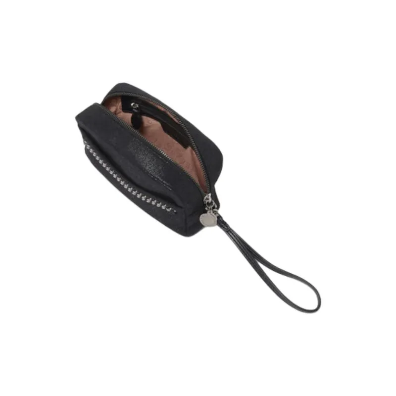 Stella McCartney Polyurethane Handheld Makeup Bag Women's Black-3
