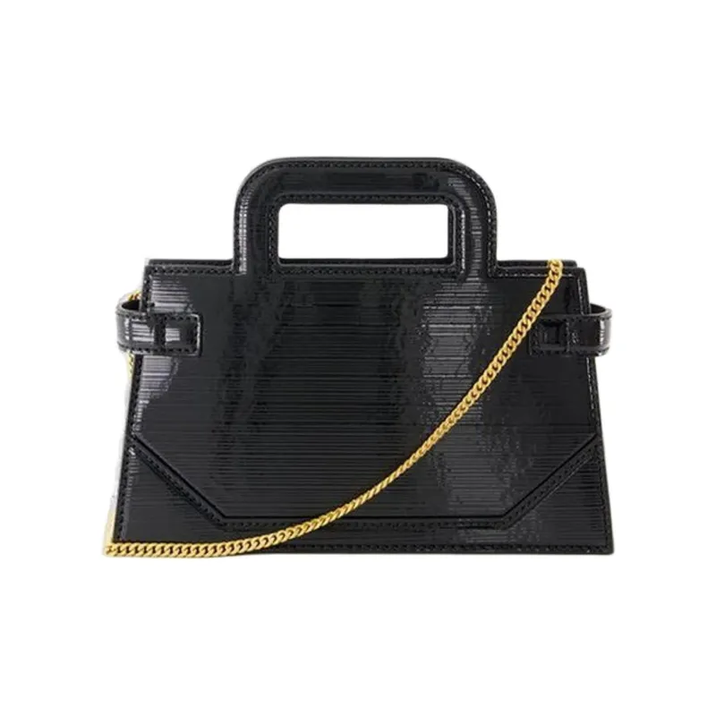 BALMAIN B BUZZ Leather Shoulder Bag Crossbody Bag Handbag Small Size Women's Black-3