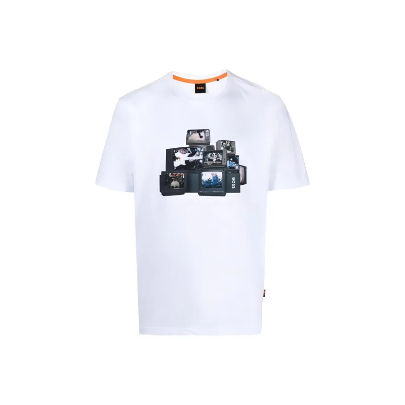 HUGO BOSS Graphic Printed Crewneck T Shirt-0