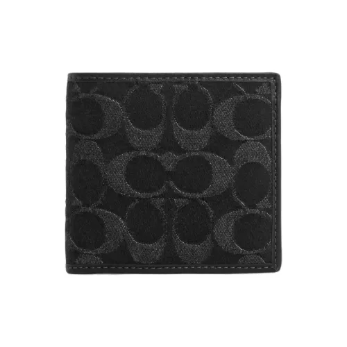 COACH Signature Denim Wallet Mini Men's Black
