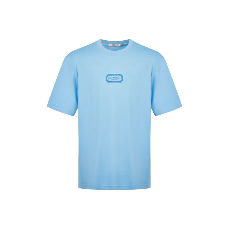 FERRE Logo Solid Color Letter 3D Effect Embroidery Crew Neck Short-Sleeved T-Shirt Men's-5