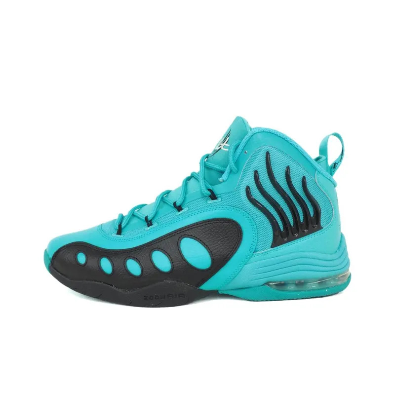 Nike Sonic Flight Anti Slip Wear Resistant High Top Basketball Shoes Unisex Cyan-0