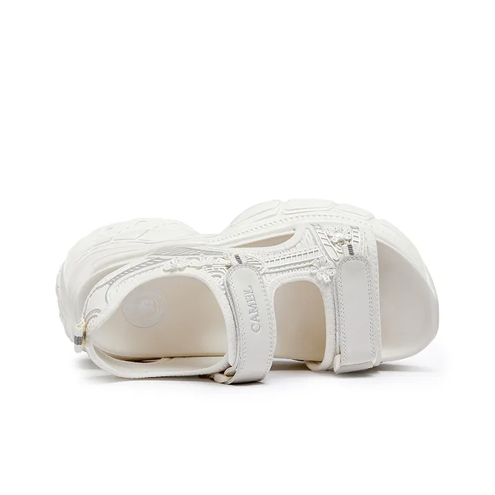 CAMEL Beach Sandals Women's Black, Ecru-7
