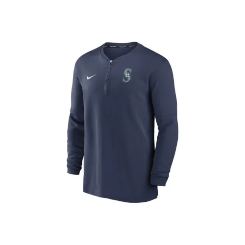 Nike Seattle Mariners Authentic Collection Game Time Men's Nike Dri FIT Mlb 1/2 Zip Long Sleeve Top